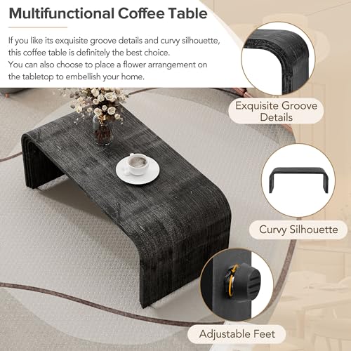 Minimalist Curved Coffee Table for Living Room Q540768