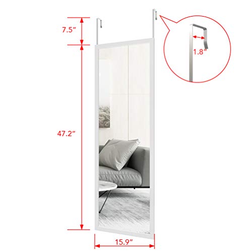 Over the Door Full Length Mirror, Wall Mounted Metal Frame, 2 Pack G17724