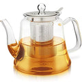 Teabloom Siena Glass Teapot – Borosilicate Glass Teapot With Removable Loose Tea Infuser – Stovetop Safe – Large Capacity – 40 oz. / 1200 ml (4-5 Cups)