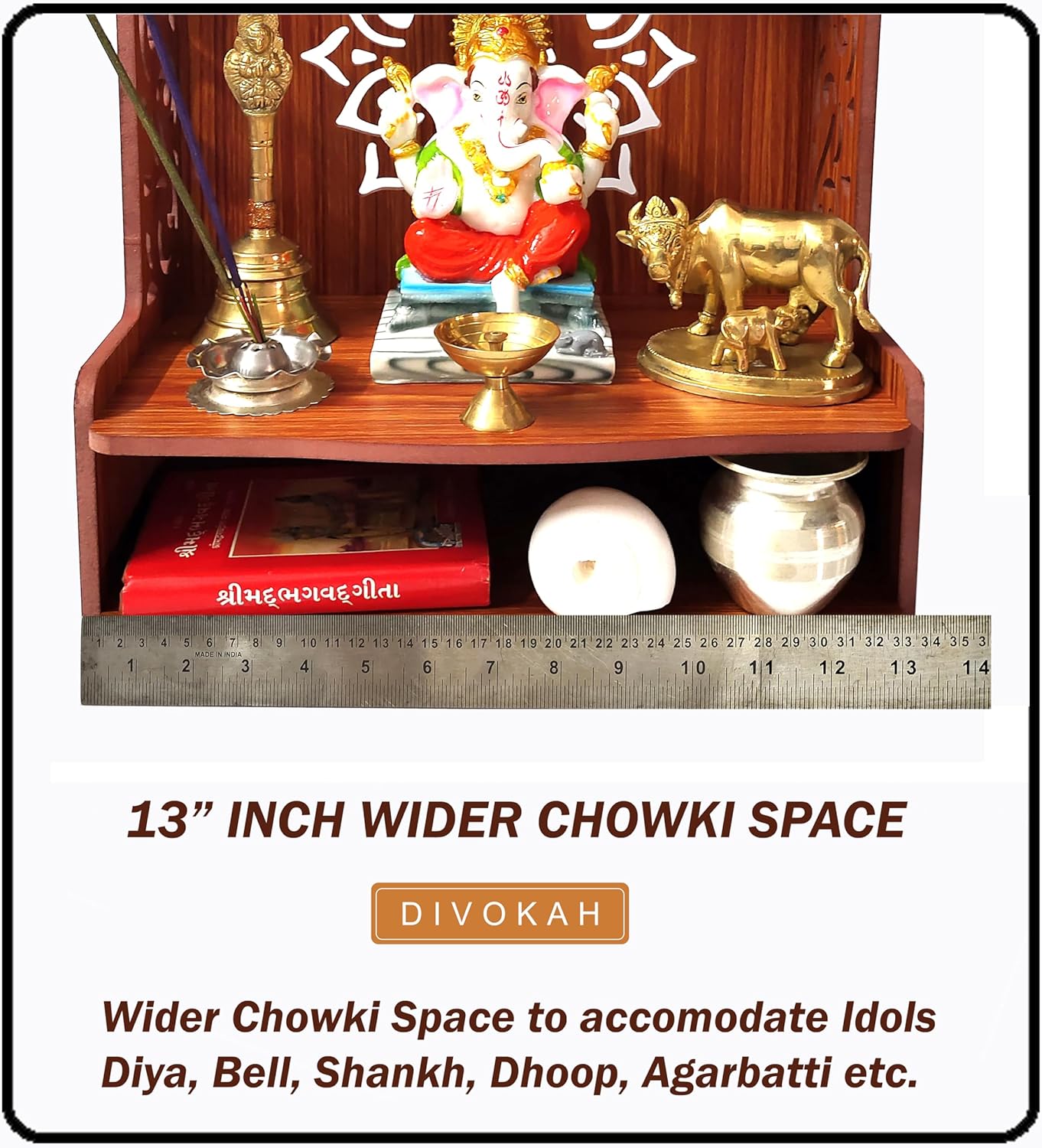 MDF Wooden Wall Mounted Temple for Home and Office K299407