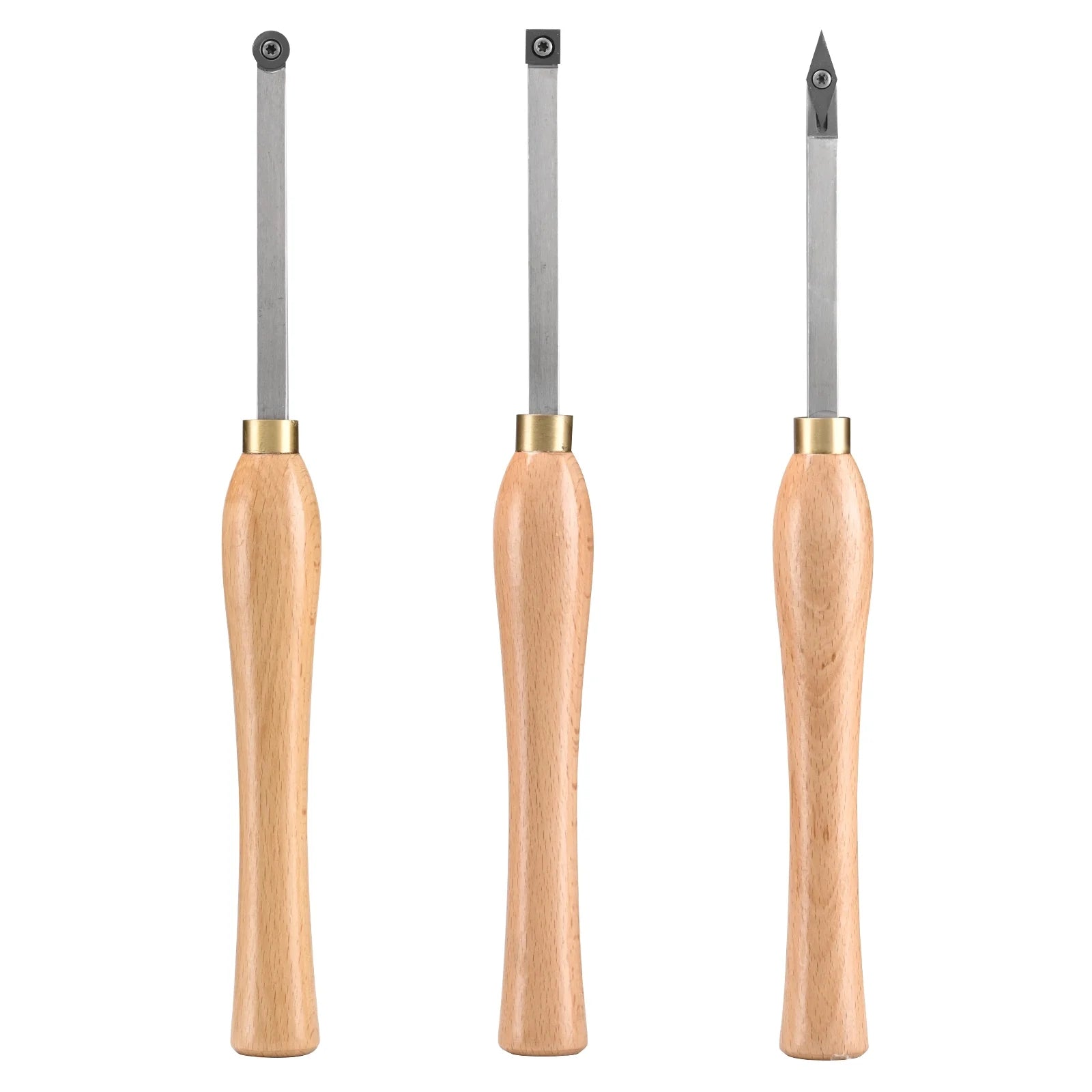 Lathe Chisel Set 3PCS Wood Turning Tools Carbide Steel S38644