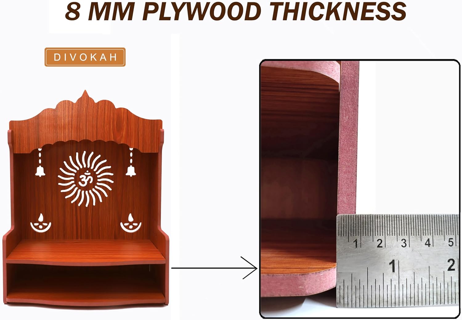 MDF Wooden Wall Mounted Temple for Home and Office K299407