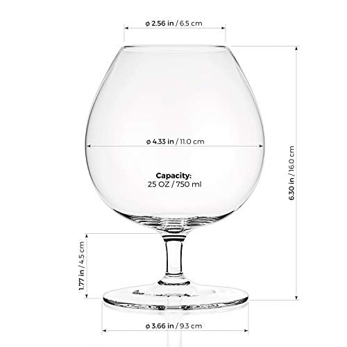 Crystal Glasses Snifter, Set of 2, 25.5-Ounce O9193
