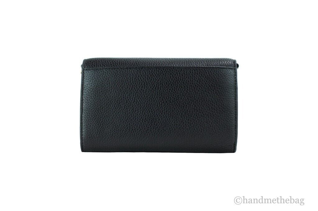 Pebbled Leather Flat Wallet Crossbody Handbag W526