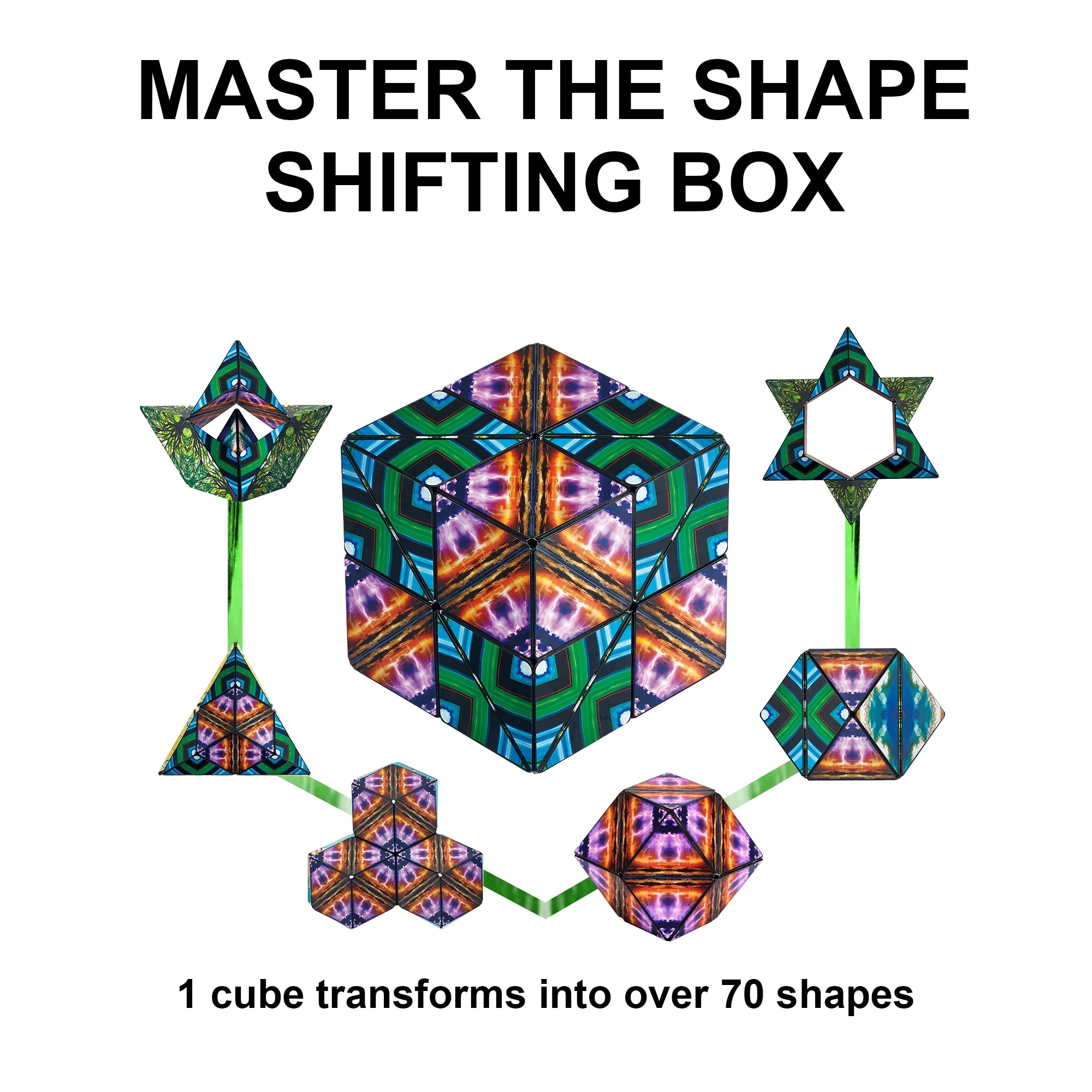 Shape Shifting Box Fidget Cube Magnet Toy Transforms Into Over 70 Shapes V557005