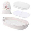 Luxury Little Baby Changing Moses Basket with Memory Foam Mattress, Waterproof Changing Pad Covers, Boho Changing Station for Nursery Decor, 100% Cotton Rope, Portable Baby Lounger
