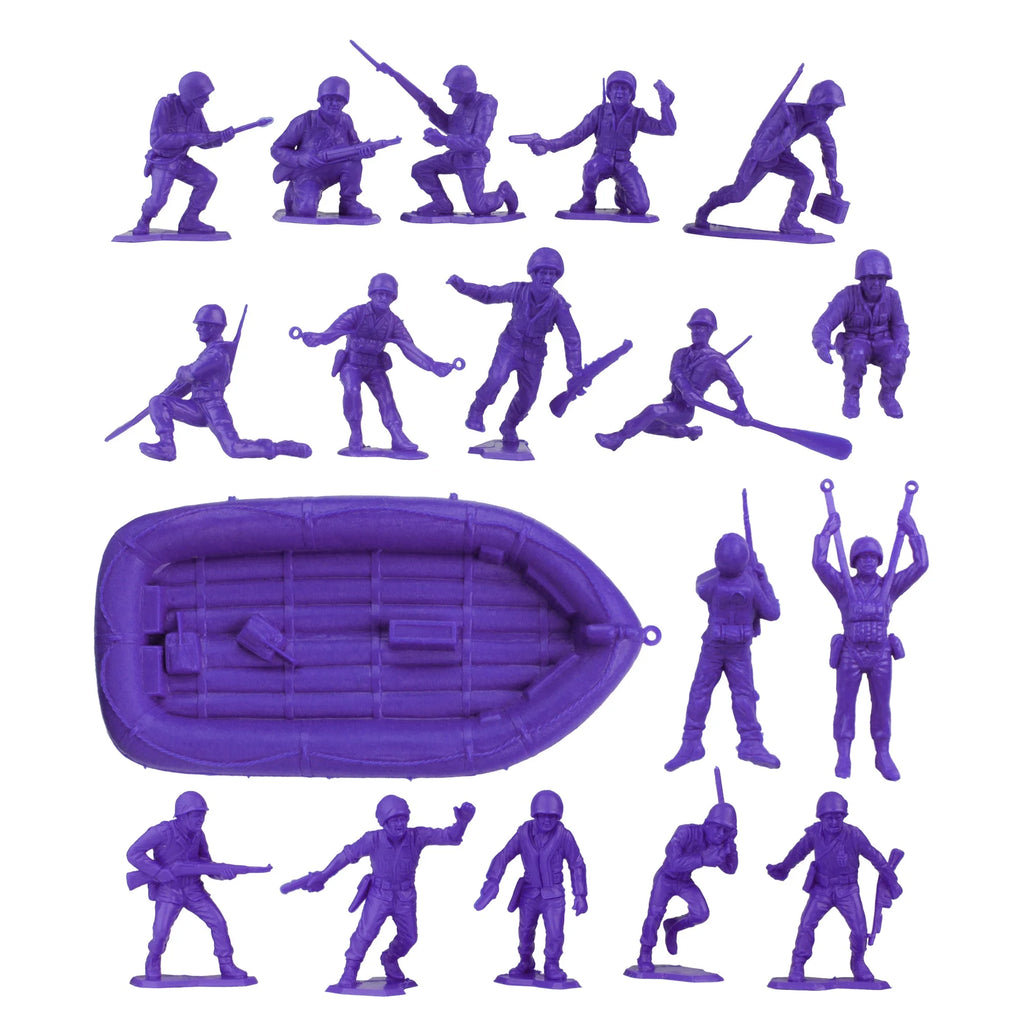 Plastic Army Men US Soldiers Purple 31pc WW2 Figures H995856