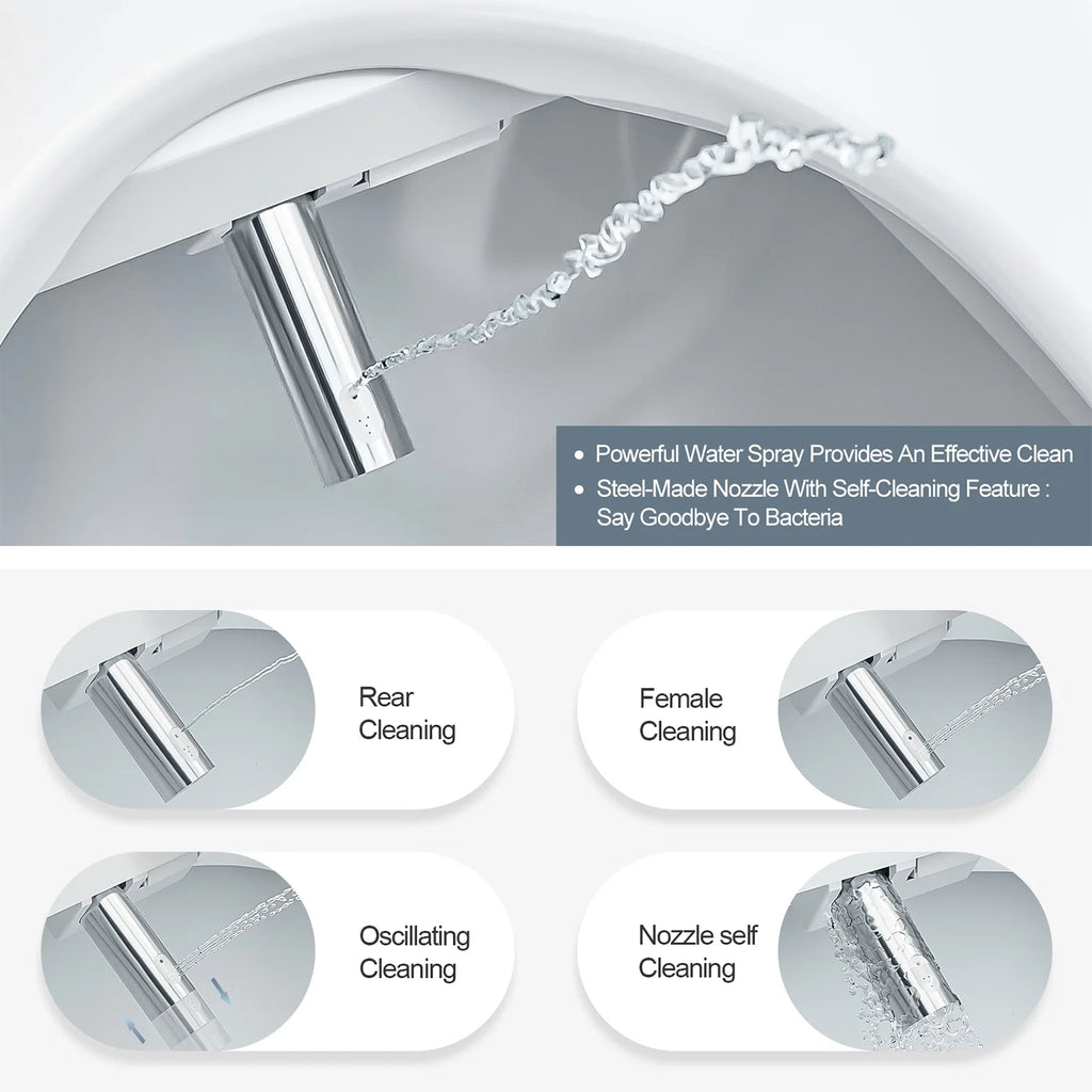 Elongated Smart Bidet Toilet Seat with Warm Water Dryer R732