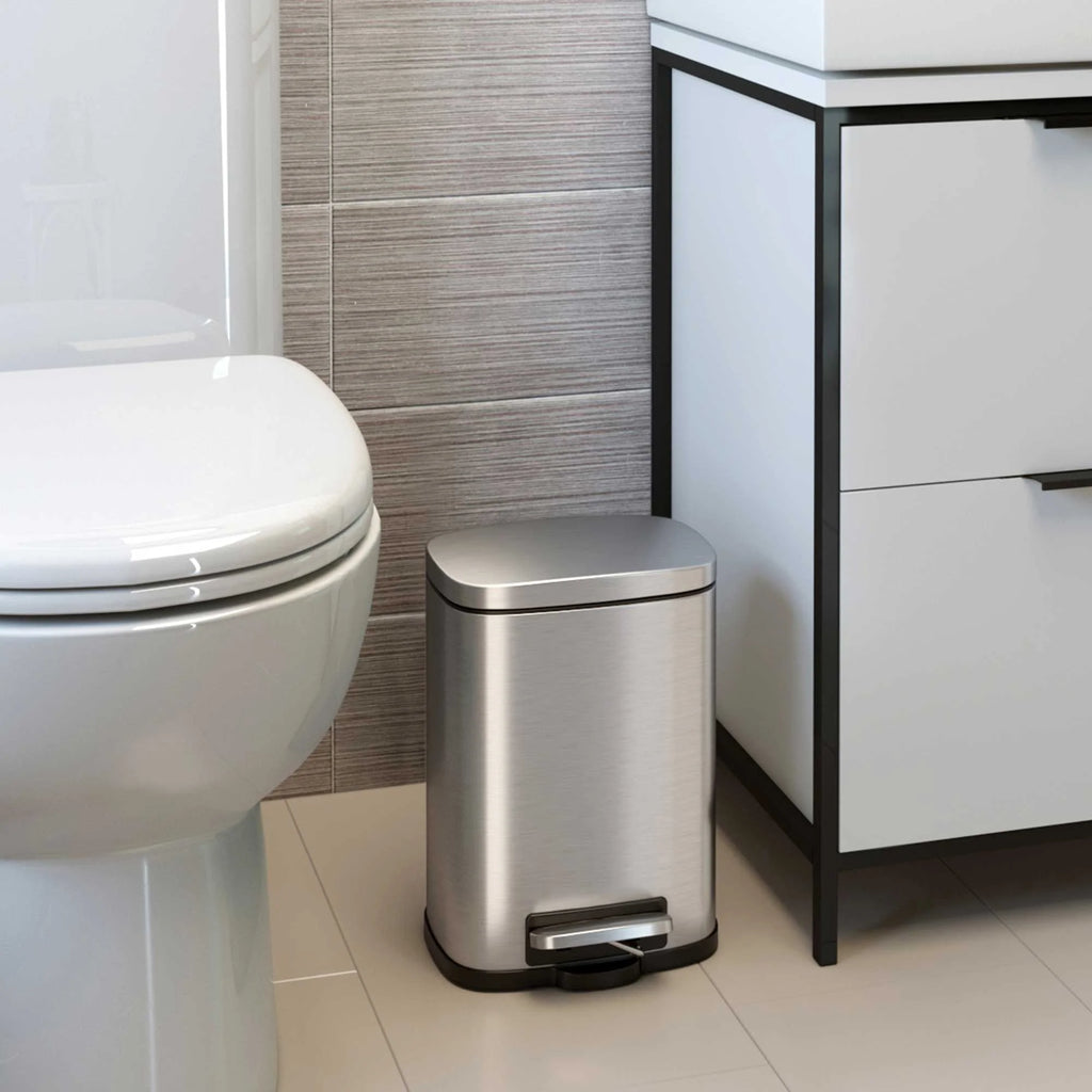 Stainless Steel Step Trash Can Combo Pack 13.2 and 1.32 Gallon W104813