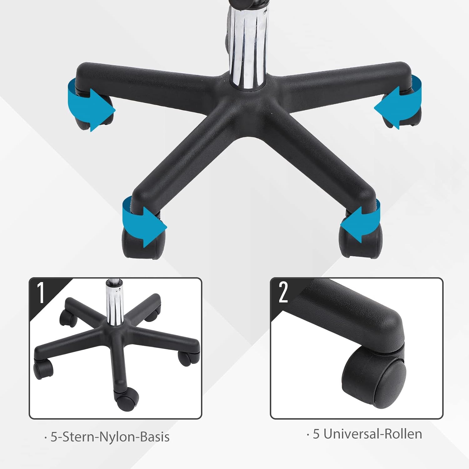 Swivel Medical Salon Stool with Back Support, Adjustable Height, Black Z2327