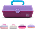 Caboodles Pretty in Petite Makeup Box, Two-Tone Lavender on Violet, Hard Plastic Organizer Box, 2 Swivel Trays, Fashion Mirror, Secure Latch for Safe Travel