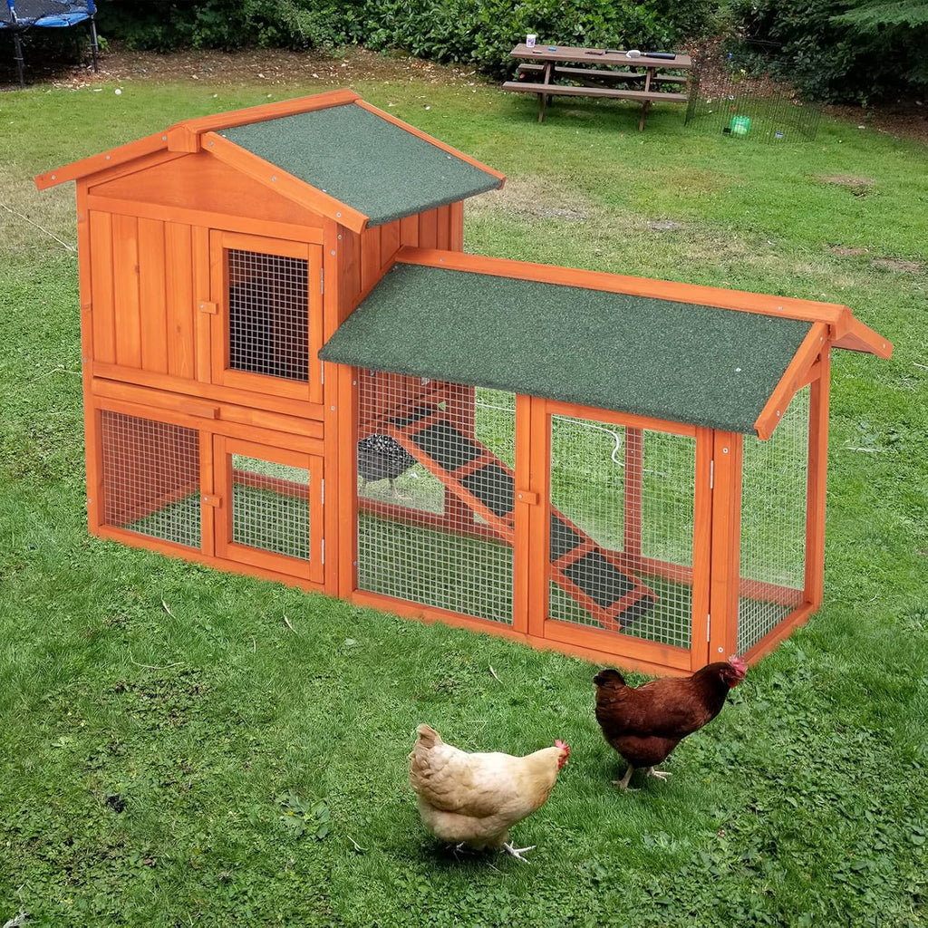 Wooden Chicken Coop with Wheels for Small Animals P671312