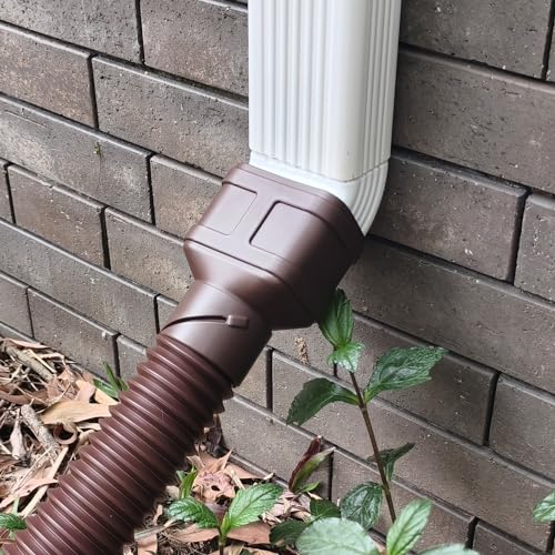 Gutter Downspout Extension Pipe, 2" ID, Flexible, 8.5ft, Brown, 2-Pack K882