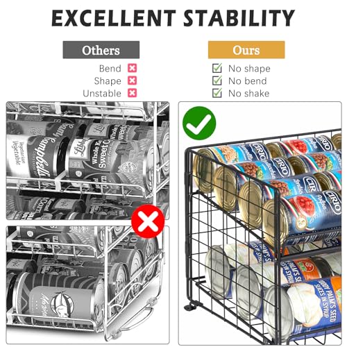 Adjustable 2-Tier Can Rack Organizer for Pantry Cabinet, 3 Pack N708