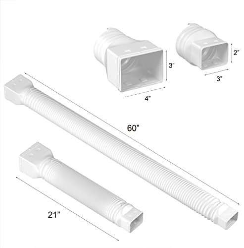 Flexible Rain Gutter Downspout Extensions, 21 to 60 in, Black G217