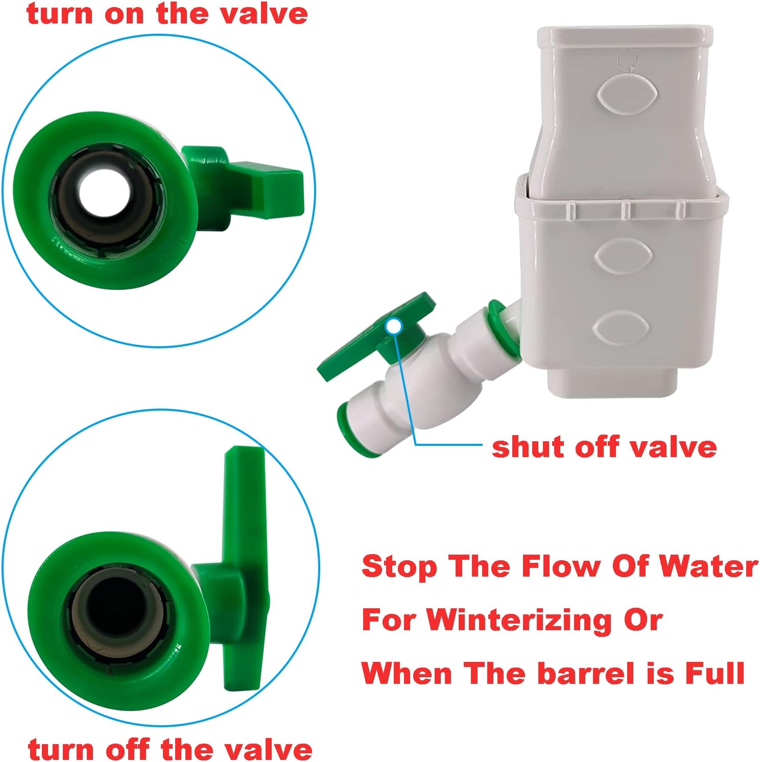 Gutter Downspout Diverter Kit with Shut Off Valve for 2" x 3" Downspout U62880