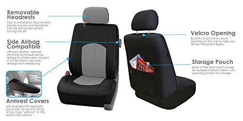 Beige PU Leather Car Seat Cover Full Set, Airbag Compatible A856860