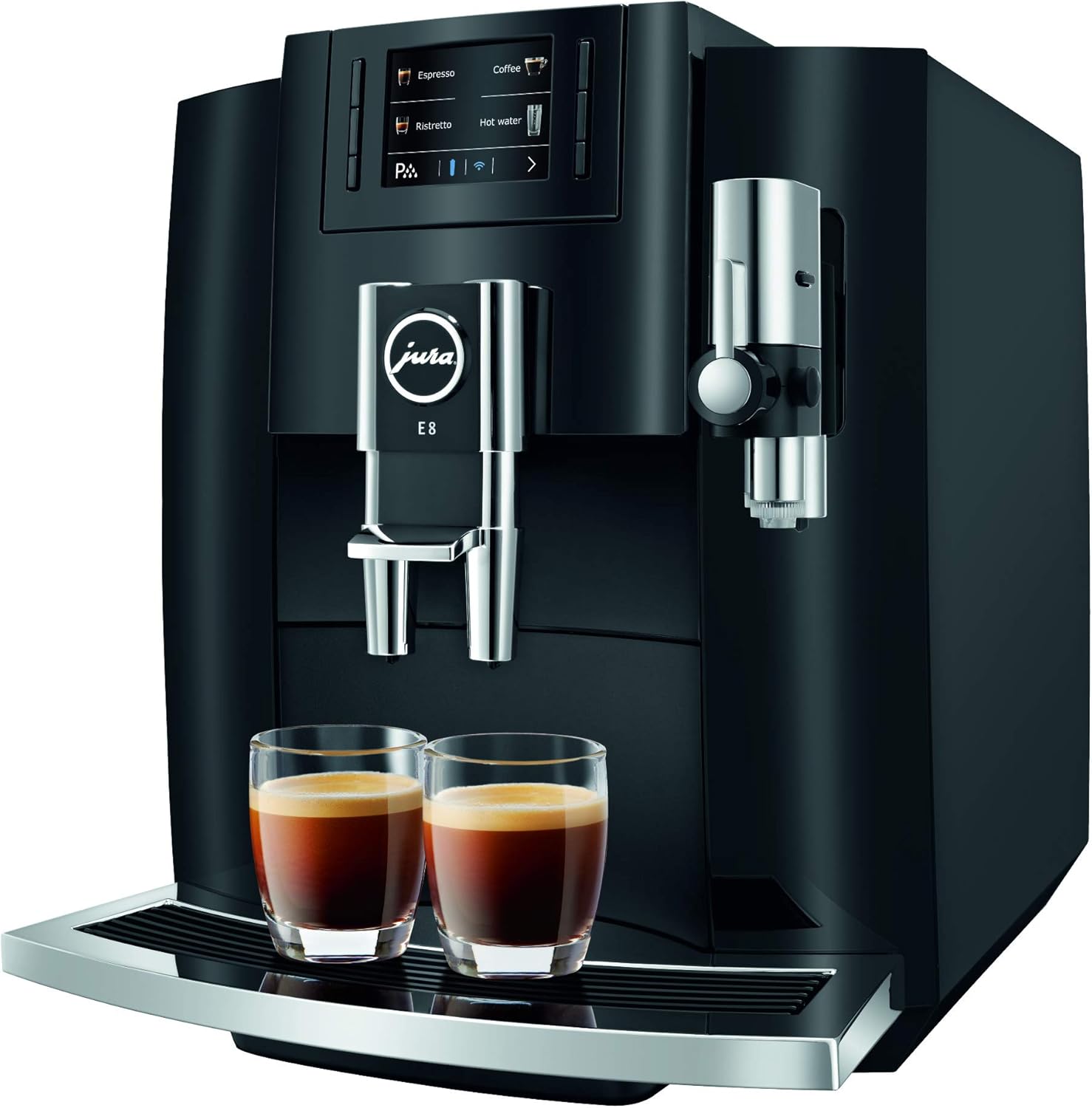 Jura E8 (NAA) 4th Gen Automatic Coffee Machine (Piano Black)