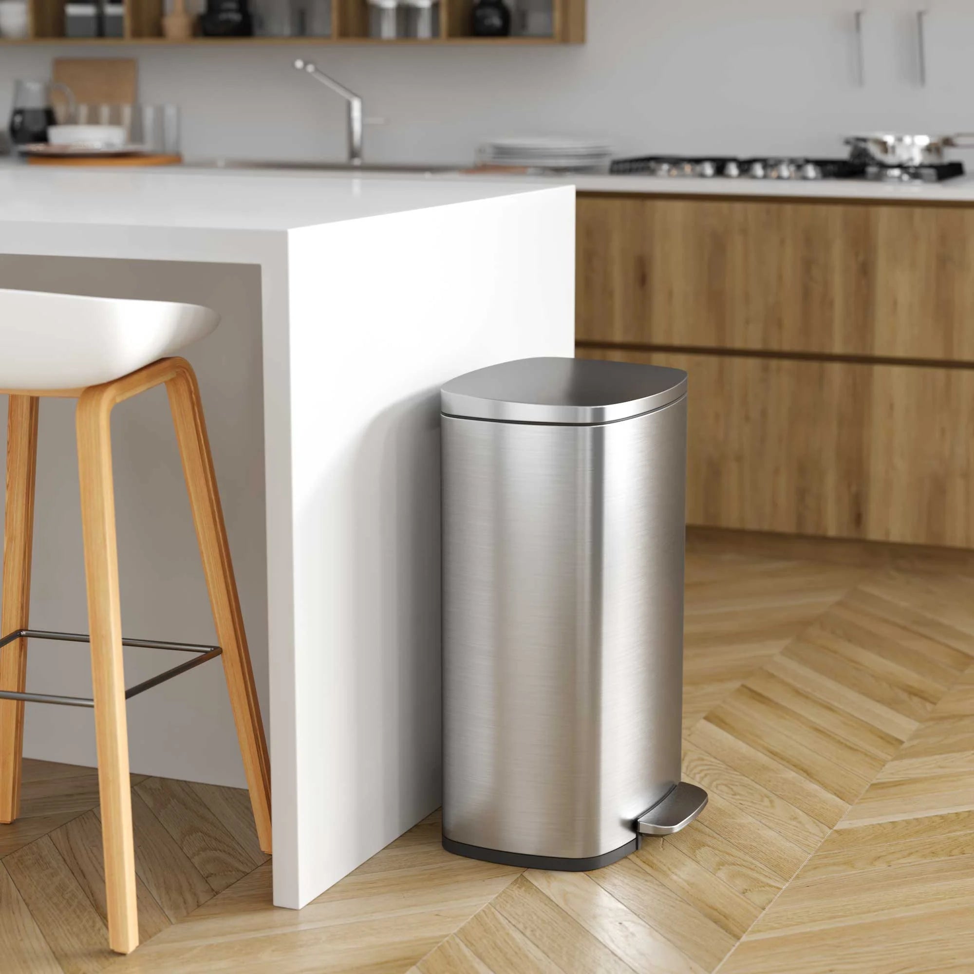 Stainless Steel Step Trash Can Combo Pack 13.2 and 1.32 Gallon W104813