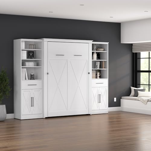 Full Murphy Bed with Closet Organizers and Drawers, Space-Saving for Bedroom or Guest Room B463719