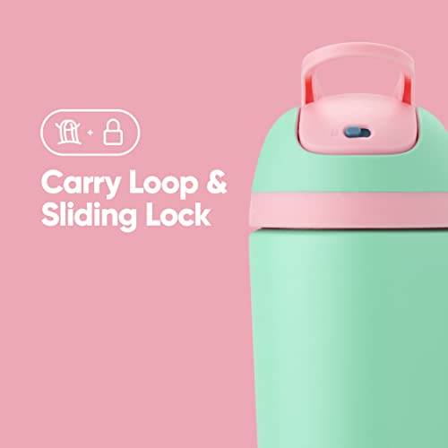 Kids Insulated Stainless Steel Water Bottle with Straw, 14 oz Y3429