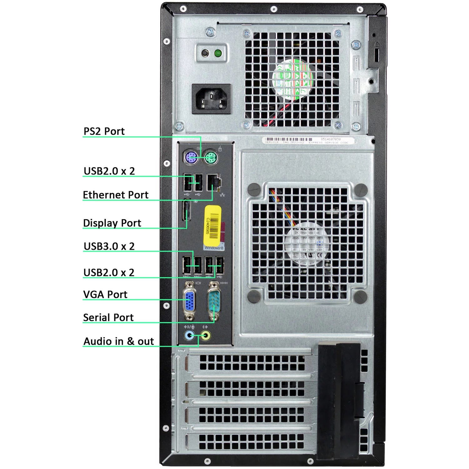Refurbished Desktop Tower PC, Intel Core i5, 16GB RAM, 128GB SSD + 2TB HDD, WiFi, Bluetooth, DVD, Windows 10 Pro E9800