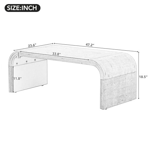Minimalist Curved Coffee Table for Living Room Q540768
