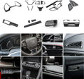 Xotic Tech Interior Center Console Dashboard Panel Headlight Switch Steering Wheel AC Vent Cover Trim Combo Kit , Carbon Fiber Pattern , Compatible with Honda Civic 10th Gen DX EX 2016-2021