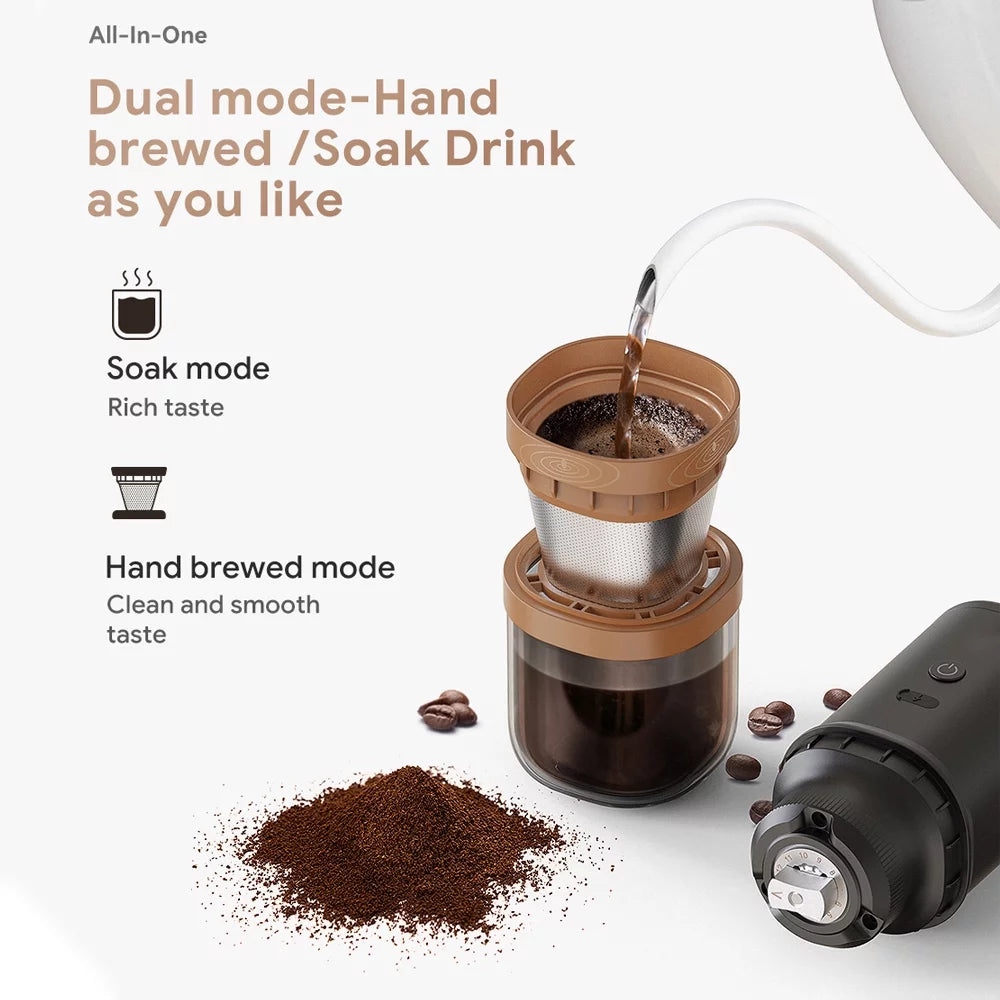 Electric Burr Coffee Grinder, 25-Gear Adjustable, USB Rechargeable M978102