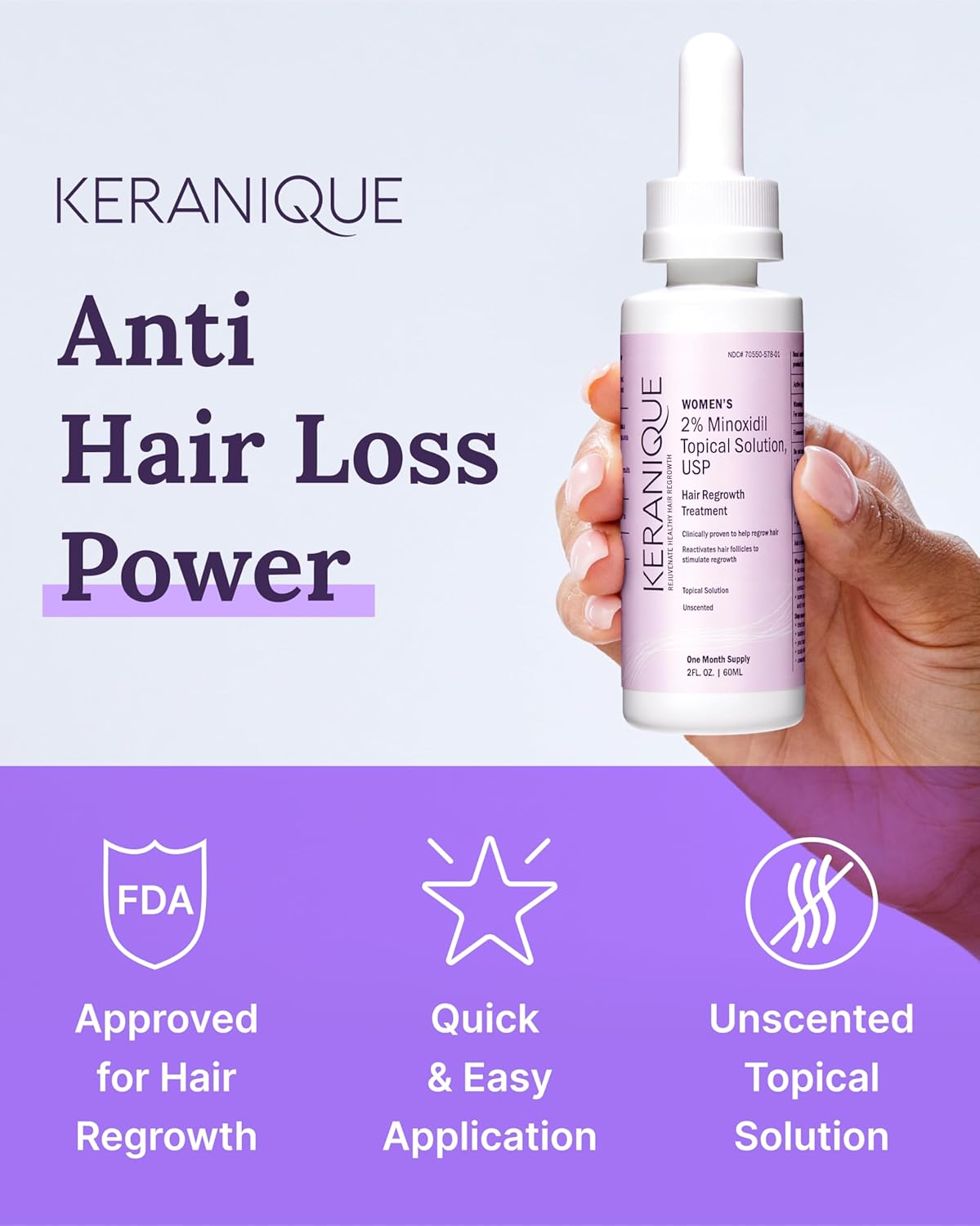 Hair Regrowth Tonic with 2% Minoxidil for Thinning Hair J928141