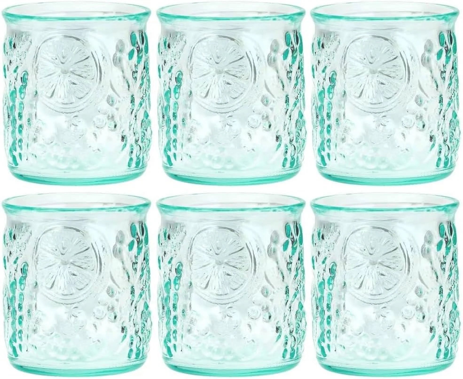 Frutta DOF Glass | 12 Oz | Italian Made, Recycled Green Glass | Drinking Glass For Whiskey, Bourbon, Juice, Cocktails, Drinks (Set Of 6)