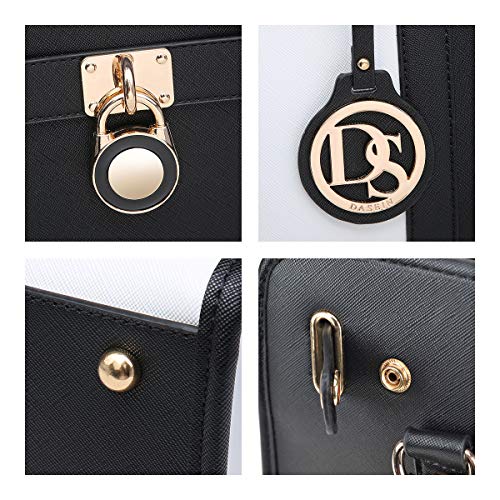 Women's Top Handle Satchel Tote Bag with Wallet Set E7007