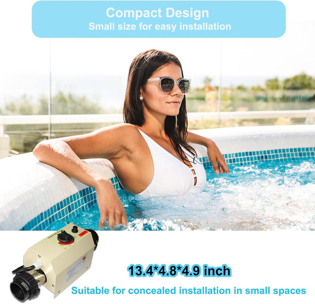 Electric Pool Heater 3KW 220V with Digital Touch Display E702019