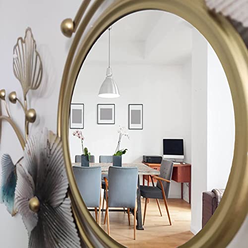 Ginkgo Leaf Metal Wall Mirror for Living Room Entryway A425