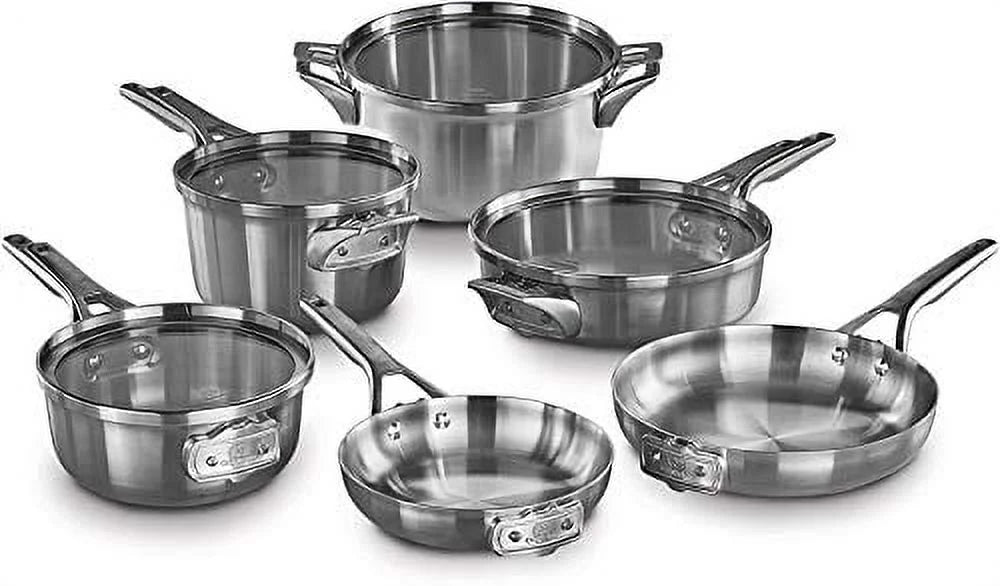 Stainless Steel Pots and Pans, 10-Piece Cookware Set N906