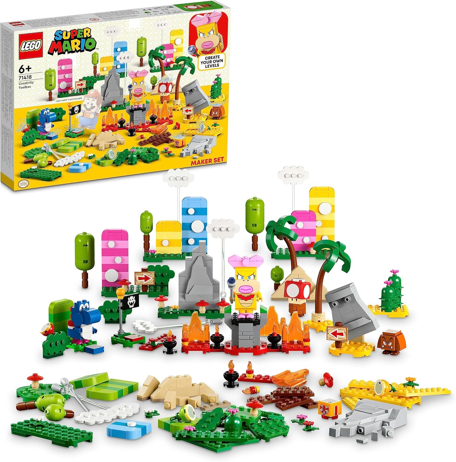 LEGO Super Mario Creative Box 71418 Toy Blocks, Present, Adventure, Boys, Girls, Ages 6 and Up