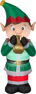 Gemmy Holiday Inflatables Airblown Elf With Trumpet
