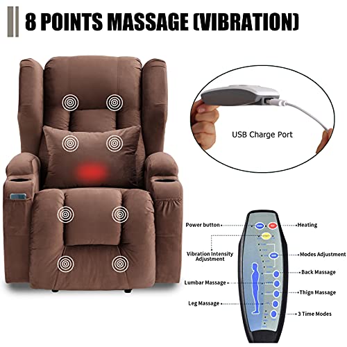 Electric Lift Recliner Chair for Elderly with Massage and Heat, 3 Positions I37975