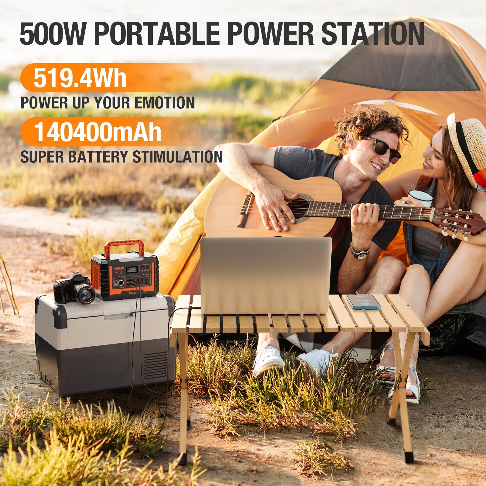 500W Portable Power Station Solar Generator with Storage Bag A66427