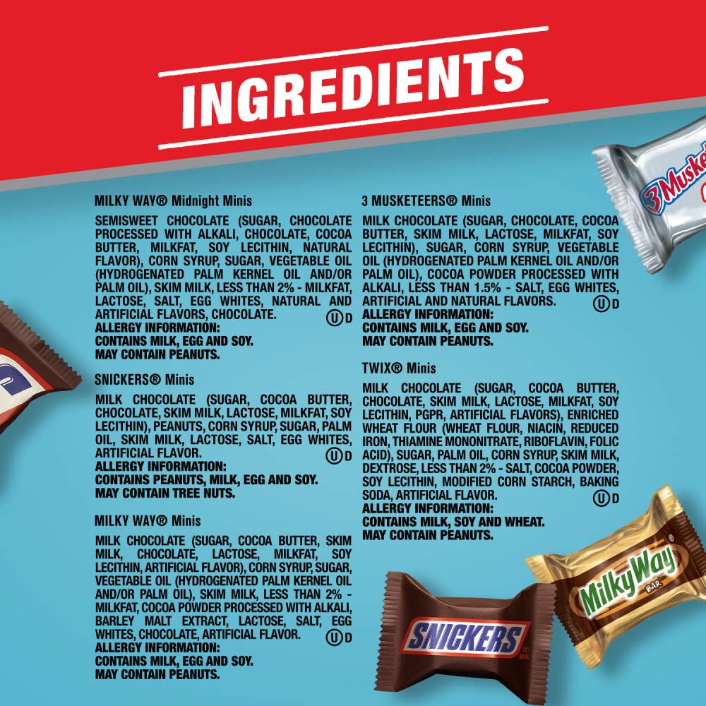 Fun Size Chocolate Candy Variety Pack, Milk & Dark Chocolate Bars, 40 oz A520951
