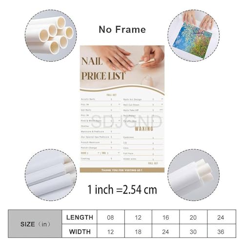 Hair Salon Price List Poster Canvas Wall Art 08x12inch C97248