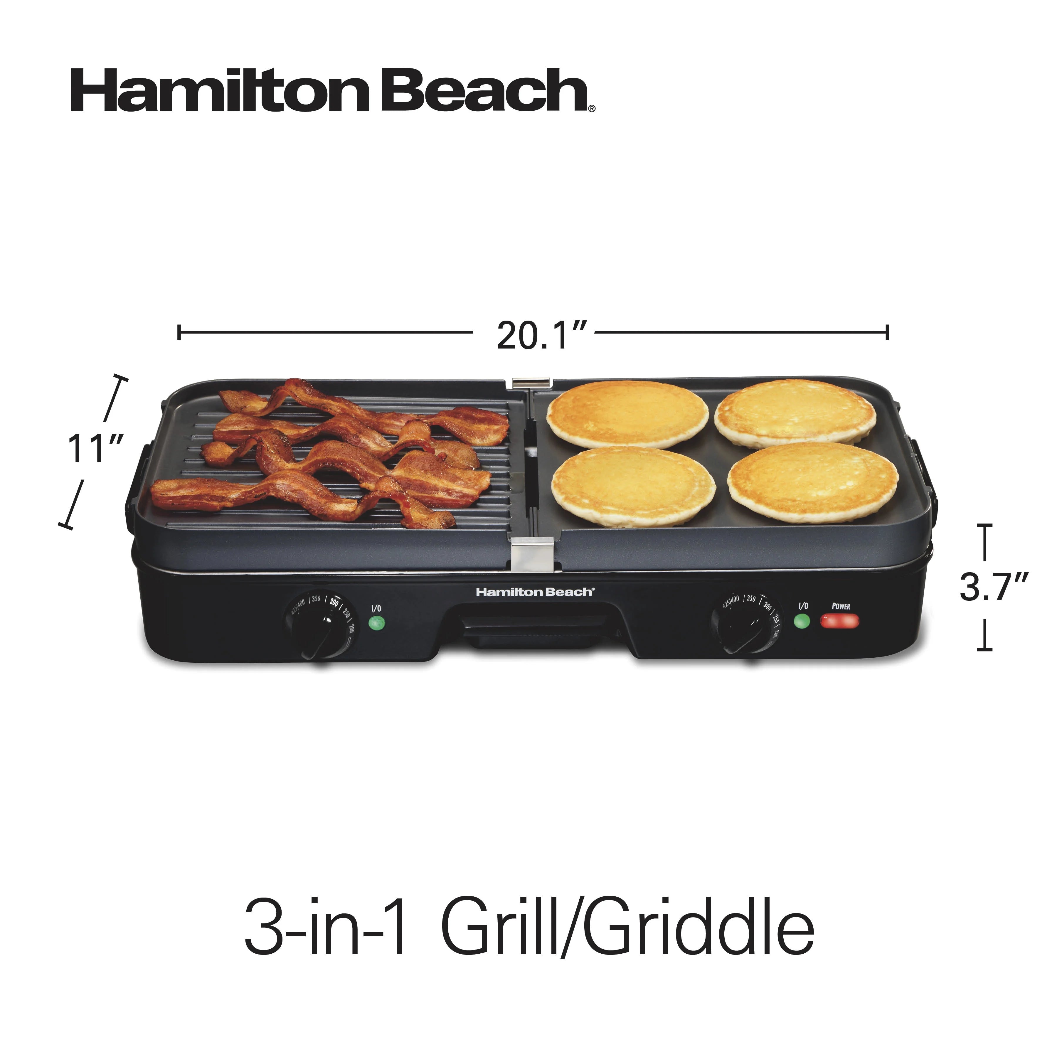 Electric Indoor Grill and Griddle, Nonstick, Adjustable Temperature R76102