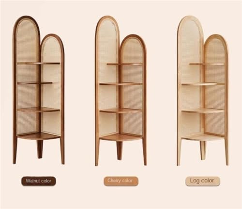 4 Tier Rattan Corner Bookshelf with Plant Stand J868