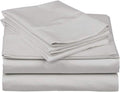 Ultra-Soft Luxury Bedding 100% Egyptian Cotton 4 Piece Sheet Set Fit 21" Inch Deep Pocket Queen Size Sheet Set Light Grey