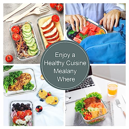 10 Pack Glass Meal Prep Containers with Airtight Lids, Stackable, BPA-Free I19195