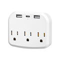 European Travel Plug Adapter, KAWELL International Power Plug with 3 US Outlets and 2 3.4A USB, Type C Outlet Adaptor Charger