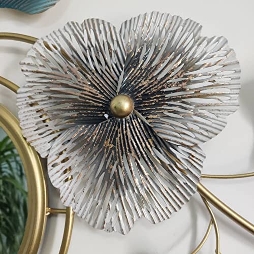 Ginkgo Leaf Metal Wall Mirror for Living Room Entryway A425