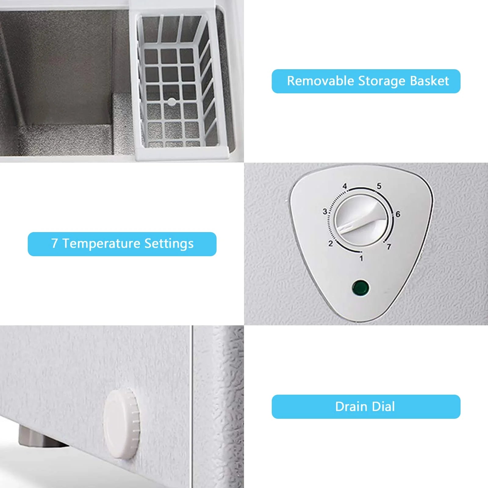 Chest Freezer with Top Open Door and Removable Storage Basket G700