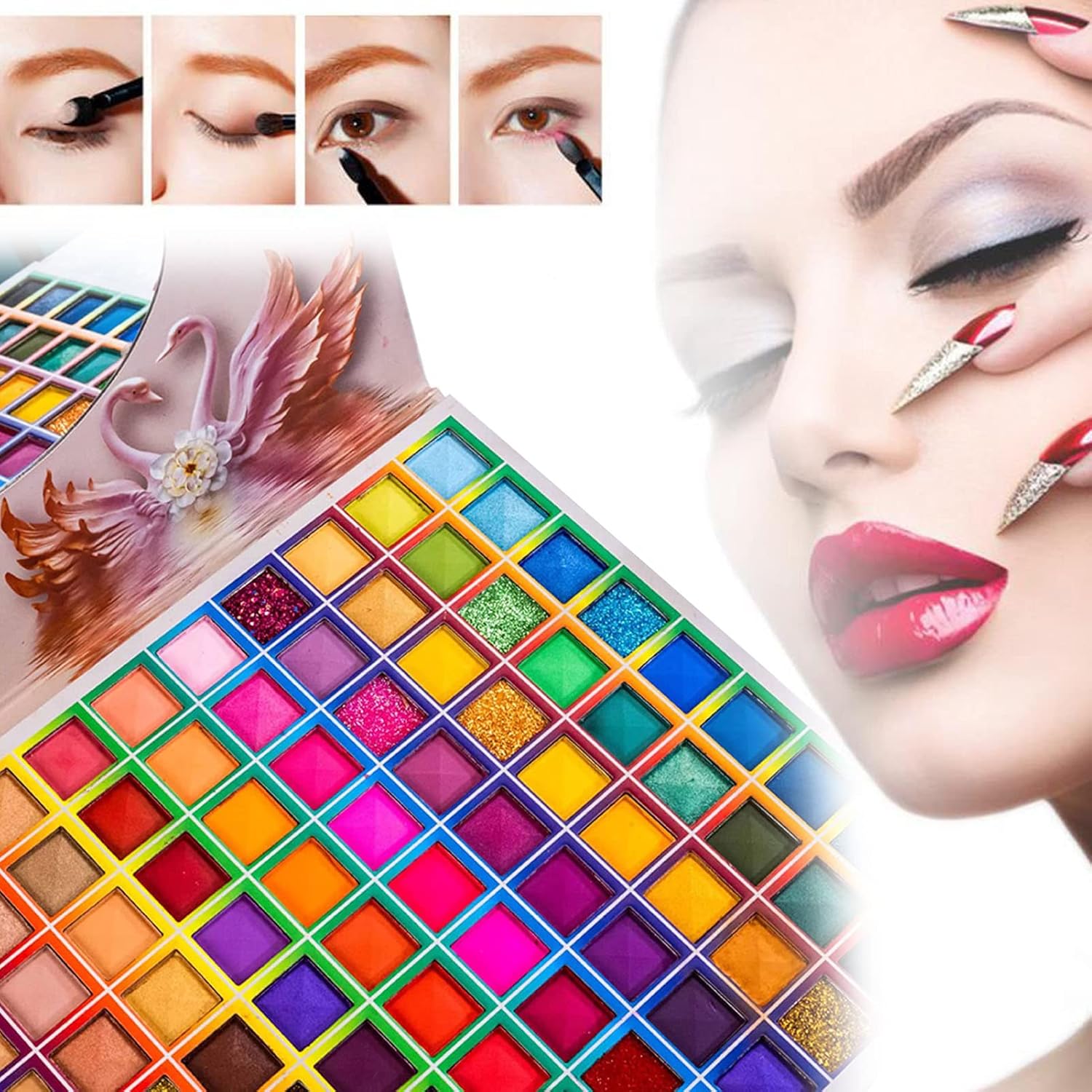 Matte Glitter Eyeshadow Palette, Waterproof, 99 Colors M463