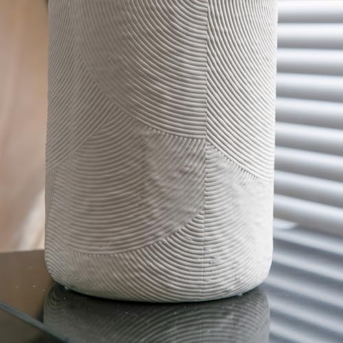 Matte White Textured Ceramic Vase Set of 3 for Home Decor E42406